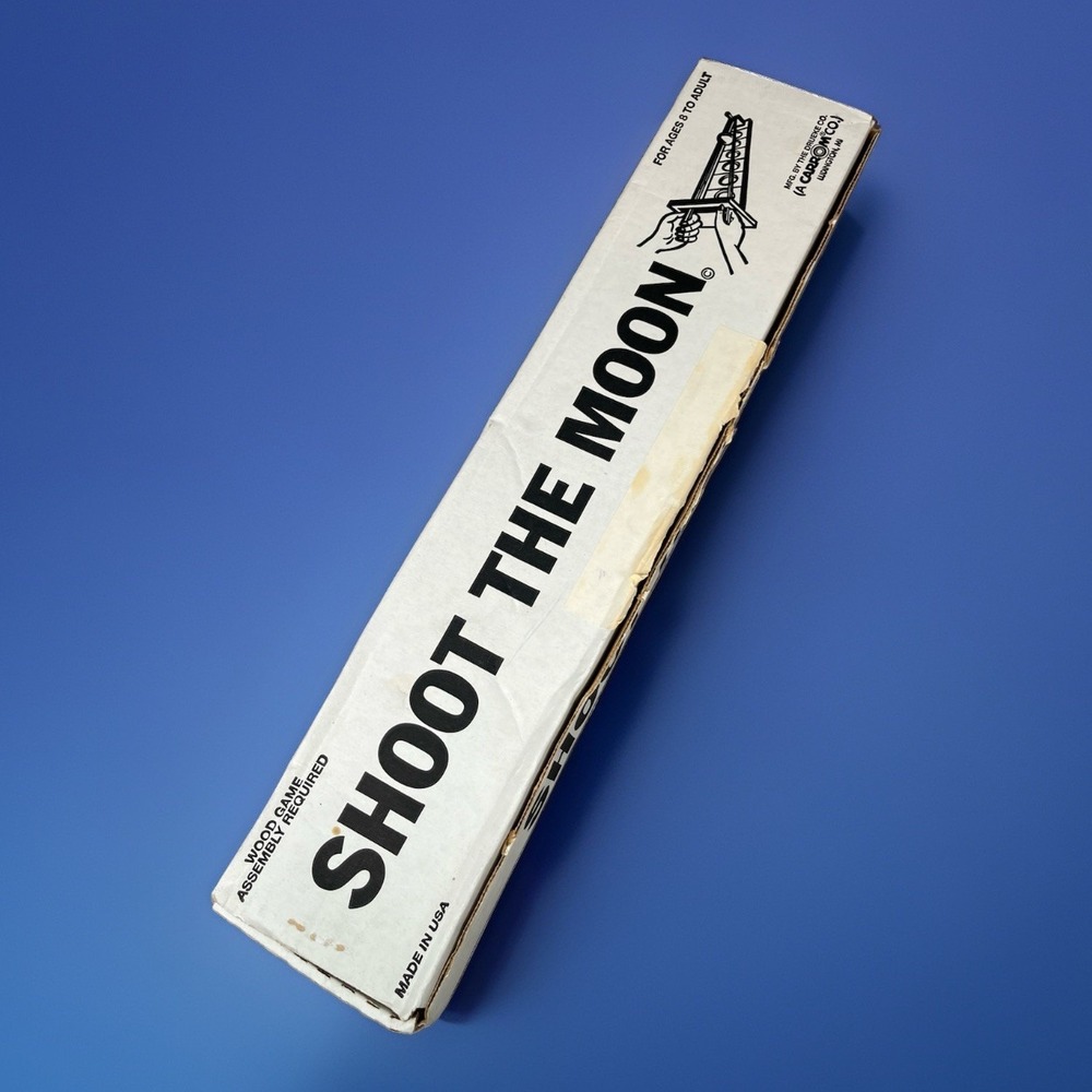 Shoot the Moon Wood Skill Game Carrom Drueke Co Vintage Style Made in USA
